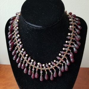 Beautiful Set Burgundy Choker & Earring antique gl